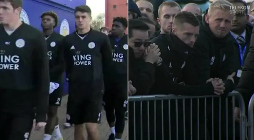 FOTO & VIDEO | Alex Pașcanu și colegii săi au venit să-i aducă un ultim omagiu fostului patron al lui Leicester! Schmeichel nu și-a putut stăpâni lacrimile