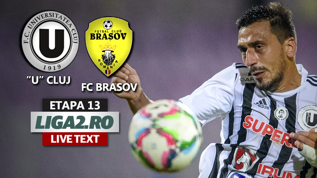 ”U” Cluj trece la limită de FC Braşov la revenirea pe Cluj Arena și urcă pe locul 2 în Liga 2. Echipa lui Șanta ajunge la șase eșecuri consecutive