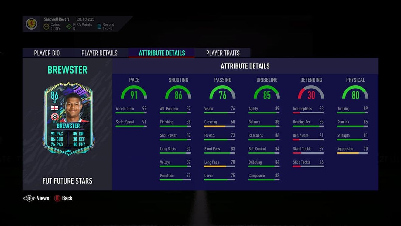 Rhian Brewster în FIFA 21! Cerințe SBC, recompense, data de expirare + recenzia cardului
