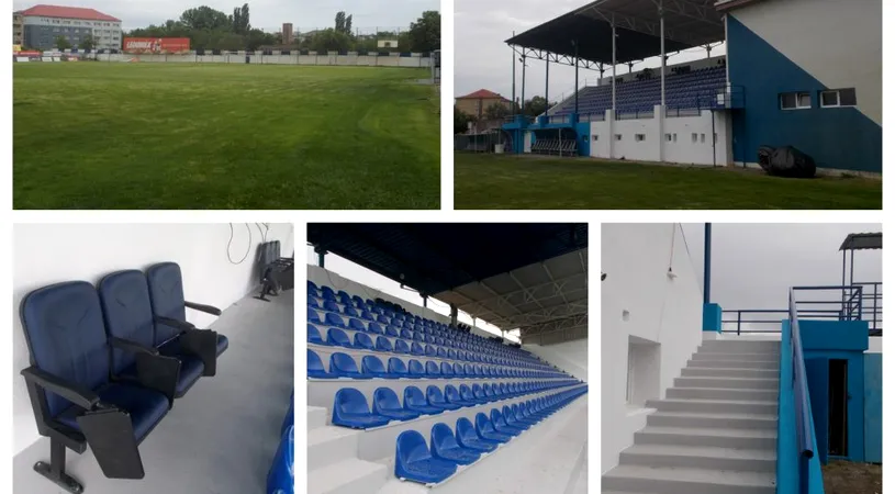 Stadionul Electrica din Timișoara e gata pentru fotbal. Renovarea tribunei s-a terminat după două luni de lucrări. Și gazonul arată mult mai bine | FOTO