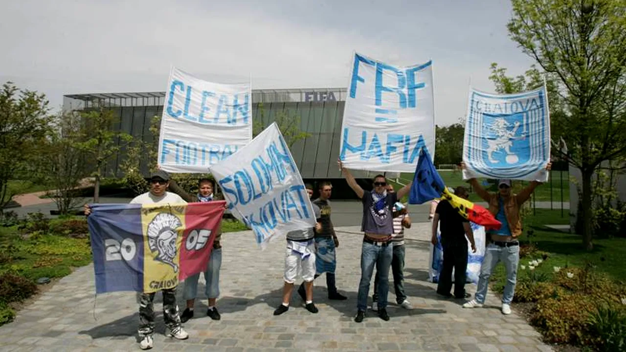 Fanii Craiovei au protestat în fața sediului FIFA din Zurich!