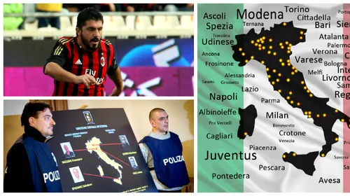 INFOGRAFIE: Fotbalul italian, cuprins de cancerul pariurilor! Cum a ajuns Gattuso să fie anchetat pentru <i class='ep-highlight'>blaturi</i>! Harta corupției din Cizmă