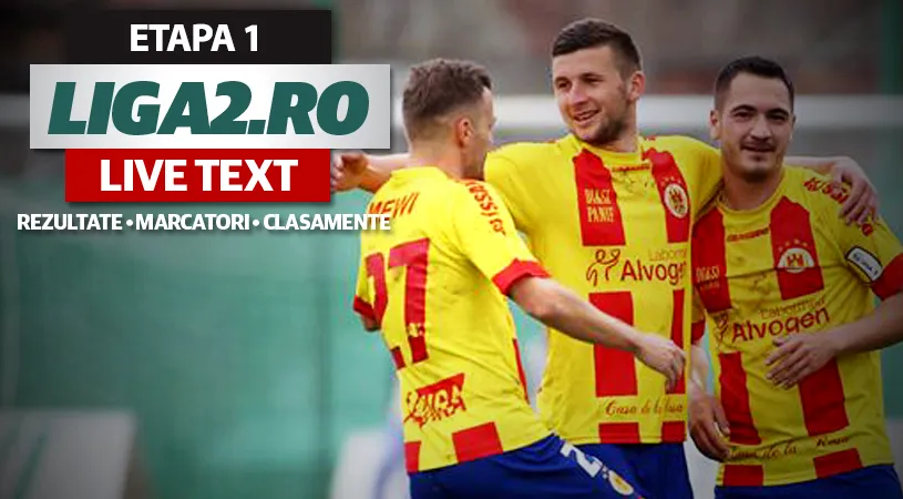 Pandurii produce surpriza în prima etapă. Energeticianul a defilat cu Luceafărul, iar FC Argeș, Mioveni și Ripensia și-au respectat statutul de favorite.** Rezultatele și marcatorii