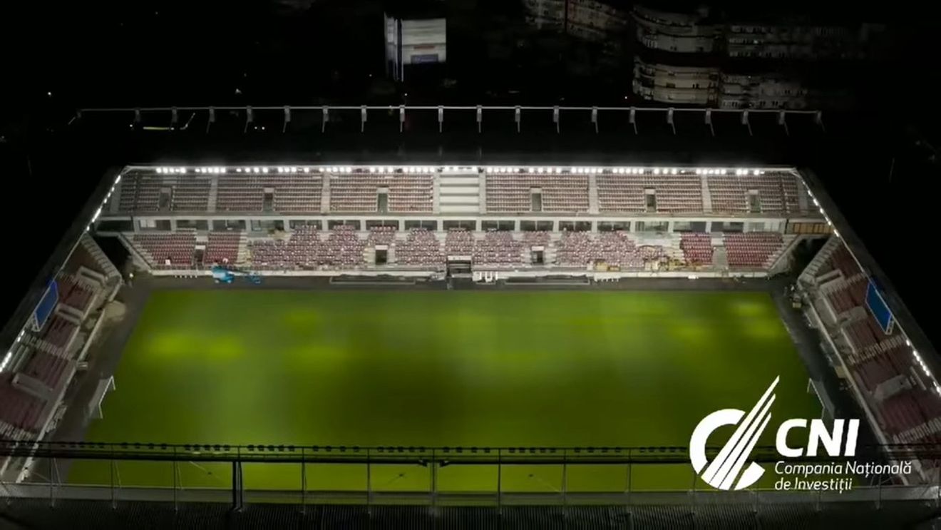 S-a „aprins" Giuleștiul! Cum arată în nocturnă noul stadion Rapid | VIDEO