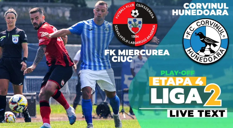 FK Miercurea Ciuc întoarce scorul și câștigă din a treia încercare în fața Corvinului. Golul decisiv, marcat dintr-un penalty controversat. Harghitenii urcă pe loc direct promovabil