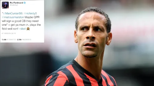 Rio Ferdinand, anchetat de oficialii fotbalului din Anglia după ce a jignit un fan pe Twitter. Cazurile similare din România care au rămas nepedepsite