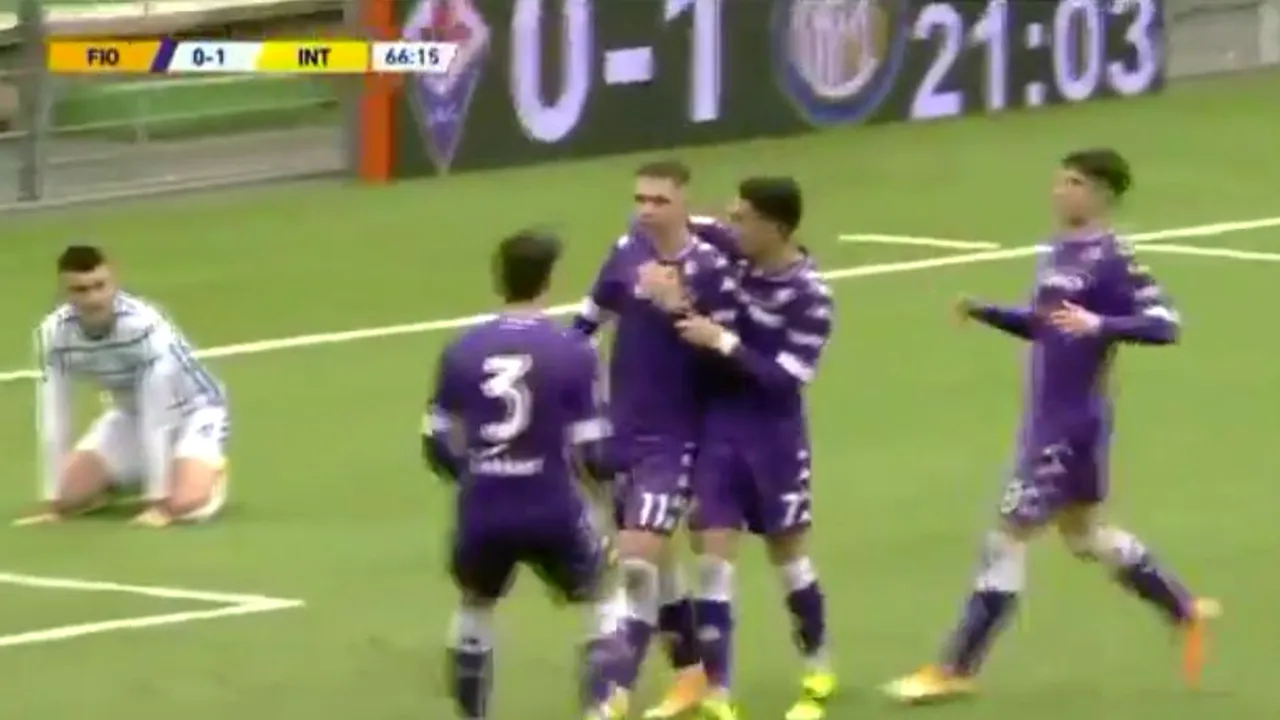 Louis Munteanu, gol superb pentru Fiorentina U19, în meciul cu Inter! Românul i-a ridicat în picioare pe cei din conducere | VIDEO