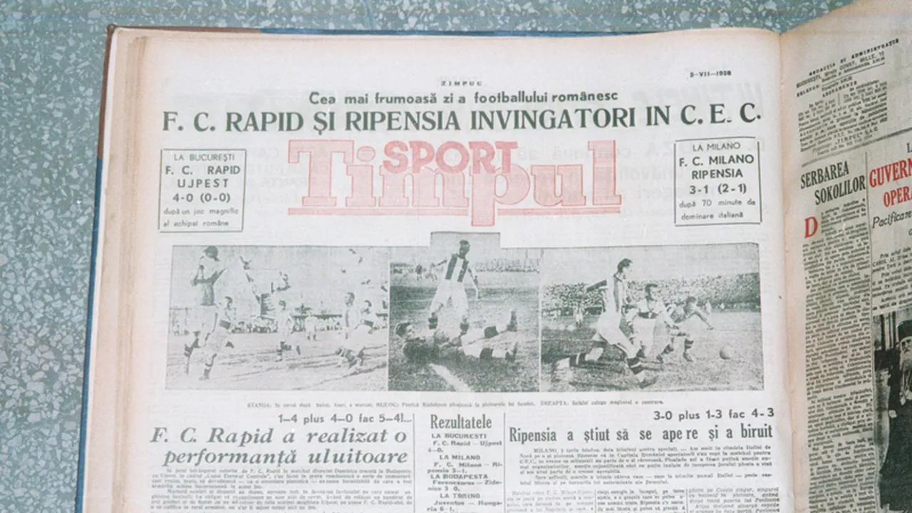 Rapid a eliminat pe Ujpest în 1938**