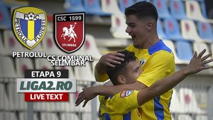 Patru bare și trei goluri! Petrolul a făcut spectacol cu CS Comunal Şelimbăr și revine pe primul loc