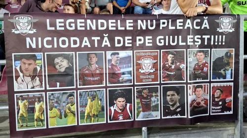 Povestea bannerului cu pozele lui Cristi Săpunaru de la Rapid – CFR Cluj! Cine l-a confecționat și de ce: „A fost cu noi, pe vremuri, în vechea peluză de la teatru, venea cu niște tovarăși din Cotroceni”. EXCLUSIV