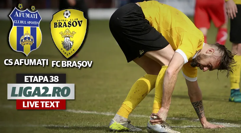 ADIO trist.** FC Brașov a pierdut la Afumați în ultimul meci din istoria clubului