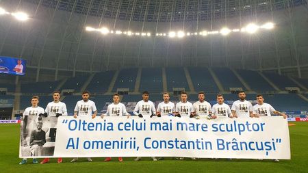 Moment emoționant la Craiova. Jucătorii olteni, tribut în memoria marelui sculptor Constantin Brâncuși