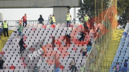 VIDEO** Război între fanii Stelei și cei ai Petrolului! Steliștii au încercat să-i bată pe suporterii "lupilor galbeni"