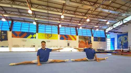 Pe urmele lui Marian Drăgulescu! Doi gimnaști gemeni sunt pata de culoare a delegației tricolore la FOTE și calcă deja pe „traseul” marelui campion român