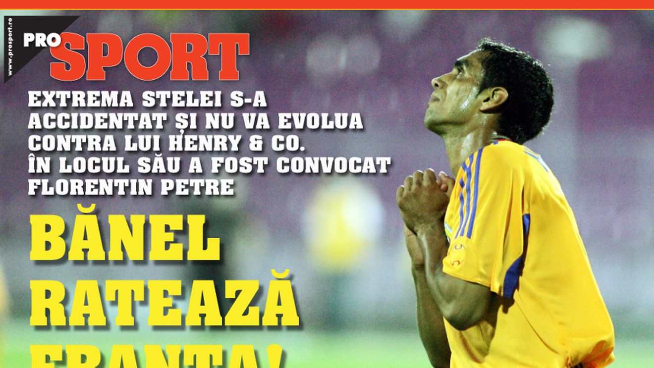 EXCLUSIV / Bănel s-a accidentat și ratează meciul cu Franța!