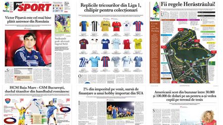 Marți, în ProSport: Pițurcă e cel mai bine plătit antrenor din România, ce este și ce vrea ProParcking și cât costă replicile tricourilor echipelor din Liga 1