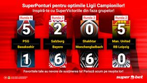 Liga Campionilor ne întâmpină cu noi SuperMeciuri! Vezi cele mai clare victorii din faza grupelor!