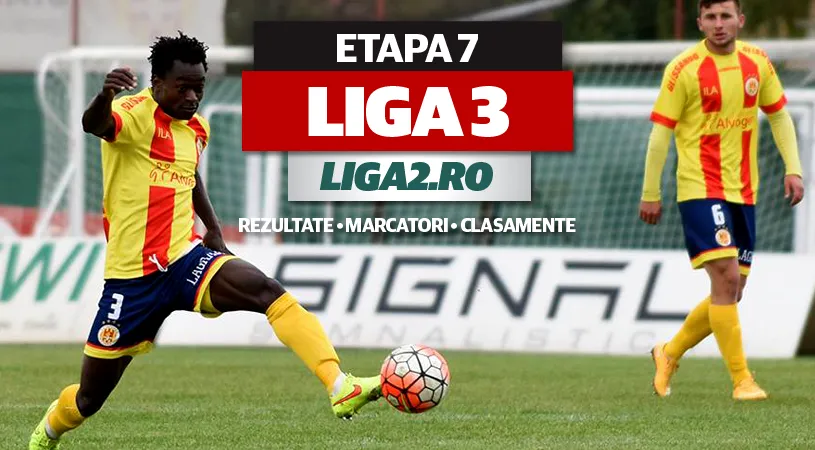 Rezultatele și marcatorii etapei a 7-a a Ligii 3.** Steaua II pierde cu Flacăra Moreni, Ripensia obține doar un punct la Deva