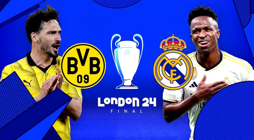 🚨 Borussia Dortmund – Real Madrid 0-0, în finala UEFA Champions League. David și Goliat, față în față pe legendara arenă Wembley! Start echilibrat de meci