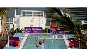 Nadal și Serena Williams, tenis în piscină