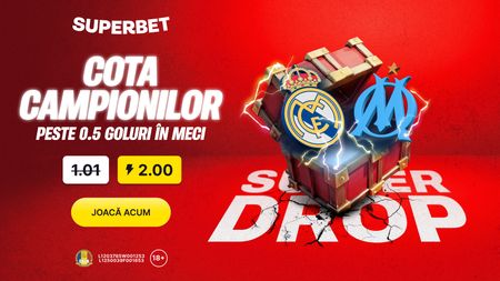 Advertorial. Superbet bate propriile recorduri: cotă 2.00 în loc de 1.01 la Real Madrid - Marseille!