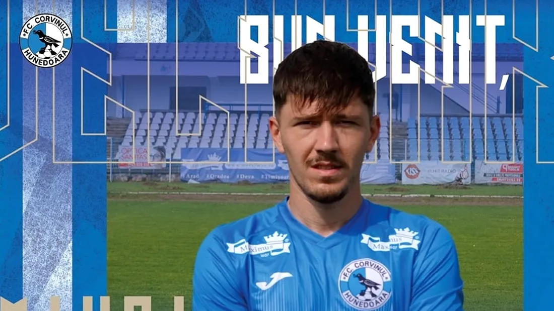 Mihai Velisar, ultimul transfer al echipei Corvinul Hunedoara. A dus la 24 numărul jucătorilor care pleacă în cantonamentul de la Curtea de Argeș