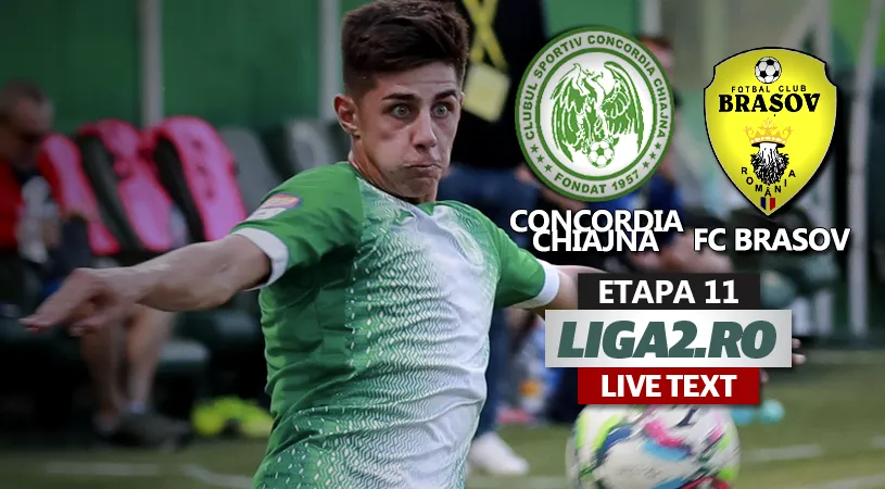 Concordia Chiajna a fost condusă acasă de FC Brașov, însă s-a impus fără probleme și își reia poziție pe podiumul Ligii 2