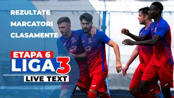 Etapa 6 Liga 3 | 22 de meciuri au loc astăzi. Doar două echipe mai au punctaj maxim în acest sezon