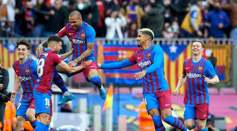 Barcelona - Atletico Madrid 4-2. Show total pe Camp Nou! Dani Alves, gol, assist și cartonaș roșu. Starurile Aubameyang și Traore, la debut