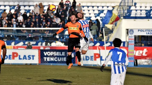 Dunărea Călărași – Poli Iași, 1-2. Gabi Iancu a marcat un gol fabulos, dar moldovenii s-au impus pe final