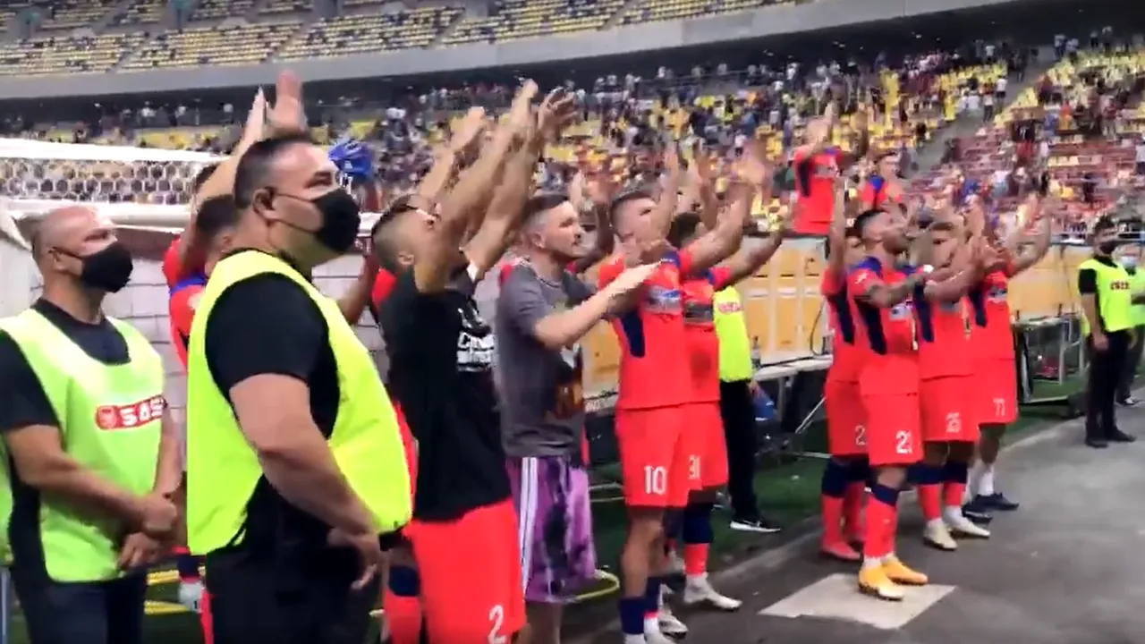 Așa ceva n-au mai trăit la FCSB! Cum au sărbătorit jucătorii lui Gigi Becali alături de Peluza Nord, după victoria cu Universitatea Craiova | FOTO&VIDEO