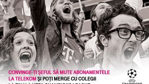 (P) Telekom Romania te trimite la finala UEFA Champions League 2019 "Convinge-ți șeful!" să porteze abonamentele companiei la Telekom și câștigă 10 bilete pentru tine și echipa ta!