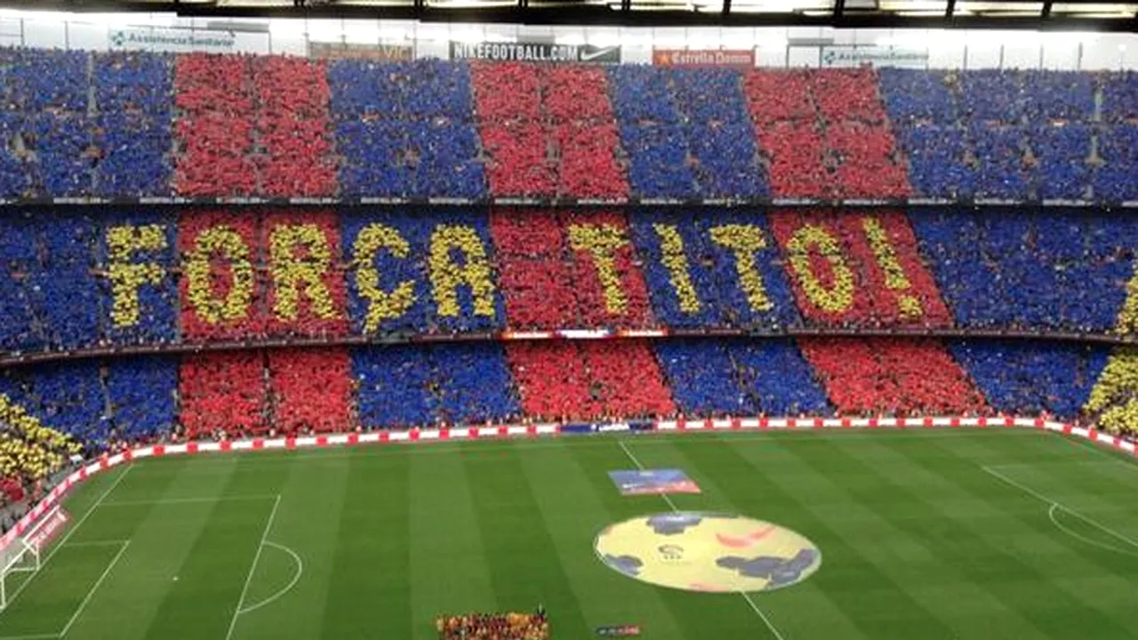 Coregrafie impresionantă pe Camp Nou! Catalanii, alături de Tito Vilanova
