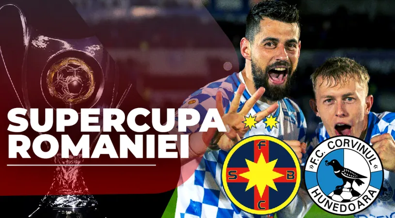 Prea mică pentru FCSB! Corvinul a jucat curajos în prima repriză a Supercupei, dar în partea secundă a fost depășită lejer de campioană și ratează câștigarea trofeului