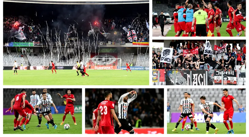 Fotbalul a redevenit al suporterilor. Atmosfera incendiară de pe Cluj Arena a părut copleșitoare pentru fotbaliștii lui Erik Lincar, care sunt pe punctul să rateze promovarea directă