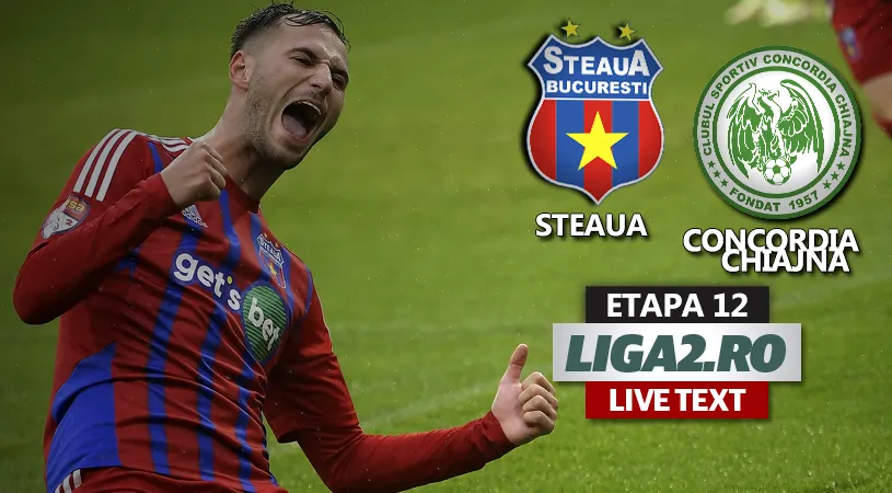Steaua, la al treilea meci consecutiv fără victorie. Concordia Chiajna a plecat fără gol primit din Ghencea