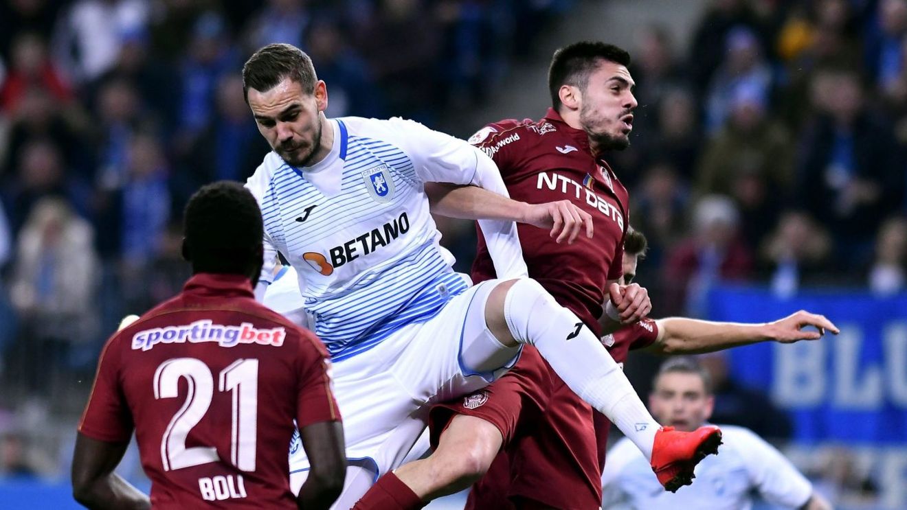 Universitatea Craiova - CFR Cluj va avea la centru un arbitru de top. Ce rezultate au înregistrat cele două rivale la titlu cu el central