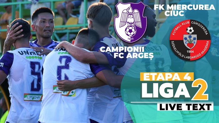 Încă una și revine pe locul 1! Ciucul lui Ilyeș trece și de CFC Argeș, continuă să fie singura echipă cu punctaj maxim și conduce Liga 2