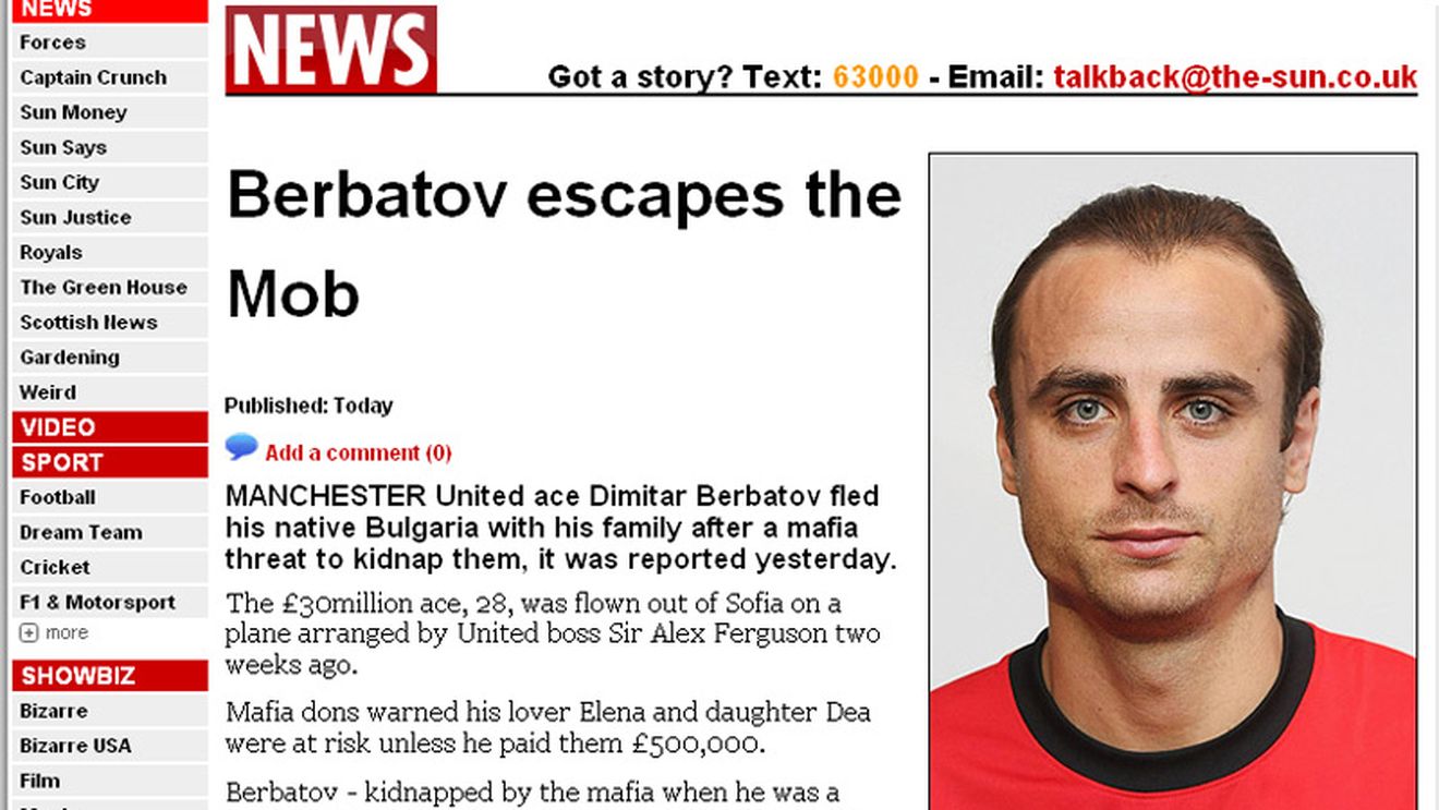 Berbatov și-a evacuat familia din Bulgaria,** după ce a primit amenințări din partea mafiei