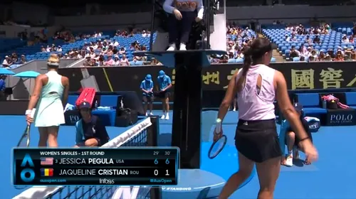 O româncă a jucat cel mai rapid meci în prima zi la Australian Open! „Miliardara” Jessica Pegula i-a lăsat un singur game | VIDEO