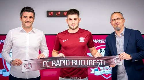 Primul jucător prezentat de Rapid după venirea lui Dan Șucu! Fotbalistul a fost dorit în trecut și de Gigi Becali pentru un transfer la FCSB