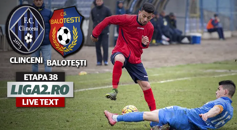 Final de sezon pentru Academica Clinceni și CS Balotești.** Antoche și Dogaru au înscris în acest ultim meci ilfovean din Liga 2. Cele două echipe sunt vecine în clasamentul final