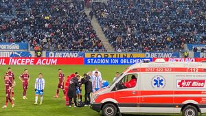 Lovitură pentru Laurențiu Reghecampf! Ștefan Baiaram a suferit o accidentare gravă, iar ambulanța a pătruns de urgență pe teren | VIDEO