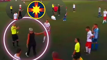 Gesturi golănești făcute de mama unui junior de la FCSB! Fiul ei a luat roșu în derby-ul cu CS FC Dinamo și femeia a intrat peste arbitru: „Băi, dă-i, bă și lu’ ăsta, ești bulangiu!” | VIDEO EXCLUSIV