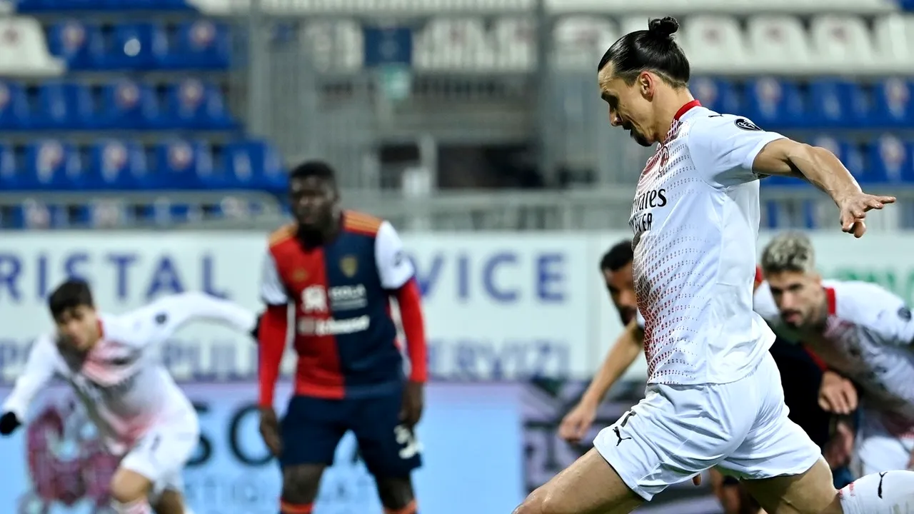 Cagliari - AC Milan 0-2. Ibrahimovic, de neoprit! Suedezul a reușit o dublă, iar Răzvan Marin tremură pentru evitarea retrogradării