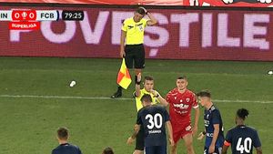 Ce amendă a primit Dinamo pentru paharul aruncat în capul arbitrului asistent!