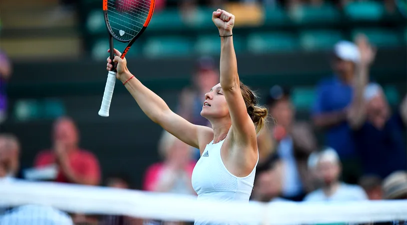 Reacția Simonei Halep după calificarea în optimi la Wimbledon: 