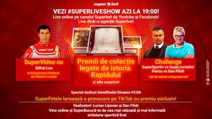 SuperLive Show vișiniu! Urmărește de la ora 19:00 o emisiune dedicată aniversării Rapidului! Vino online pe canalele Superbet de Facebook și Youtube!