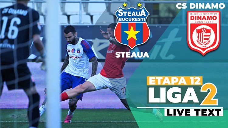 Steaua și CS Dinamo se întâlnesc în Ghencea, de la ora 18:00, în deschiderea etapei 12 a Ligii 2. Derby bucureștean în subsolul clasamentului