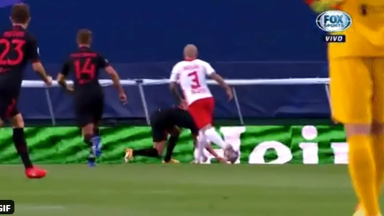 Primul moment tensionat în Leipzig – Atletico! Saul a căzut în careu, Diego Simeone a înnebunit pe margine! VIDEO&FOTO